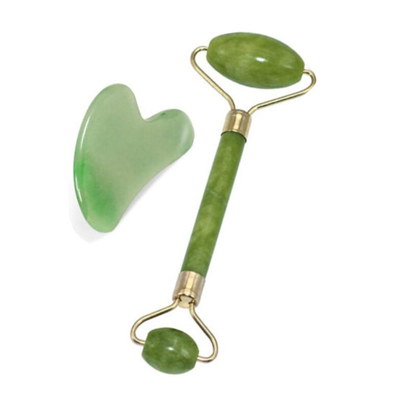 Facial Massage Roller Manufacturer - Double Heads Jade Stone Face Lift Slimming