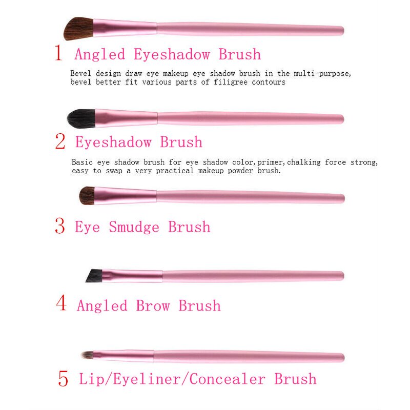 Makeup Brushes Set Manufacturer - 5pcs Professional Travel Mini Eye Smudge Eyeliner