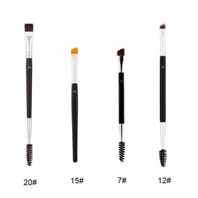 Eyebrow Brush Manufacturer - Professional Dual Sided Angled with Comb 12# 15# 7# 20#