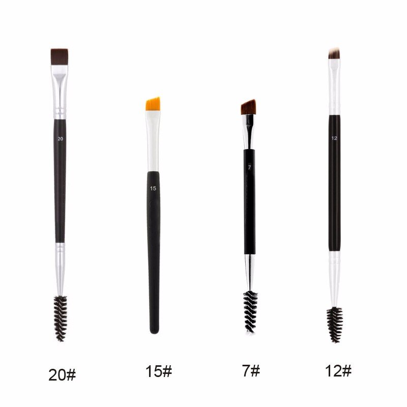 Eyebrow Brush Manufacturer - Professional Dual Sided Angled with Comb 12# 15# 7# 20#