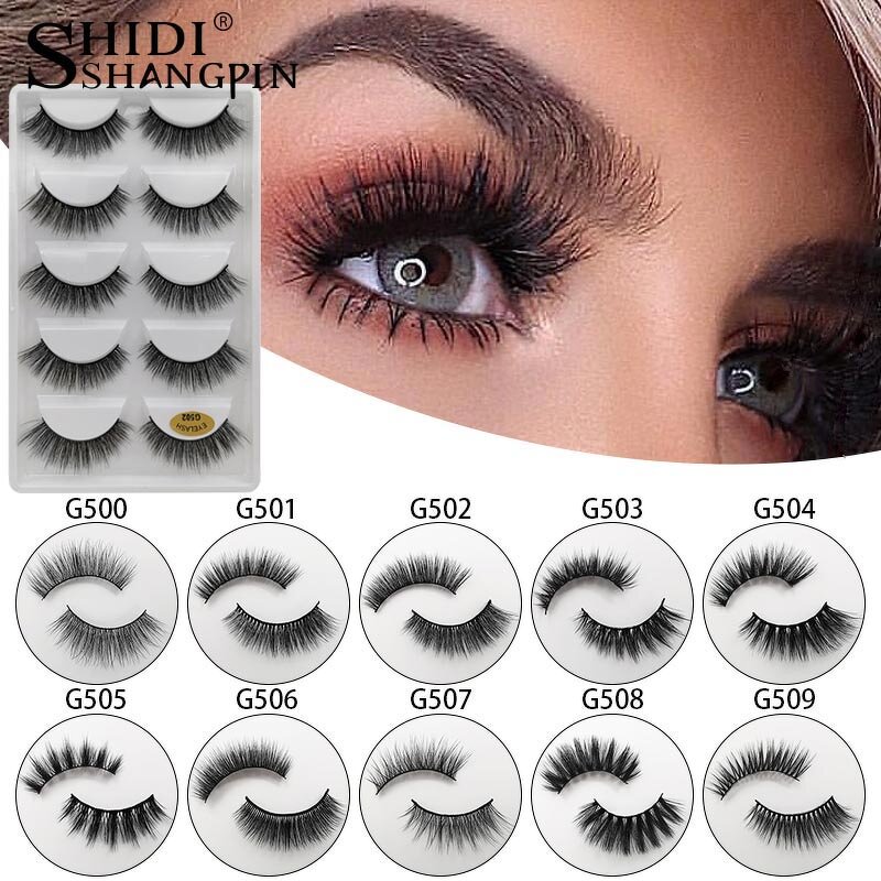 False Eyelashes Manufacturer - 2020 NEW 5 Pairs Mink 3D Thick Crisscross Natural