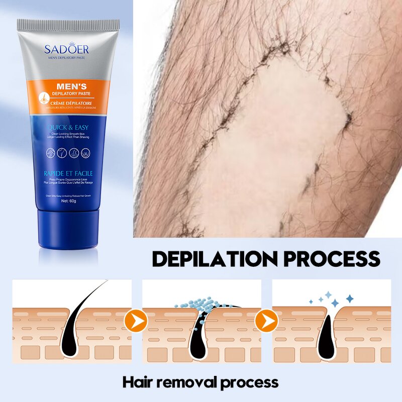 Hair Removal Cream Manufacturer - SADOER Private Label 5 Mins Natural Organic