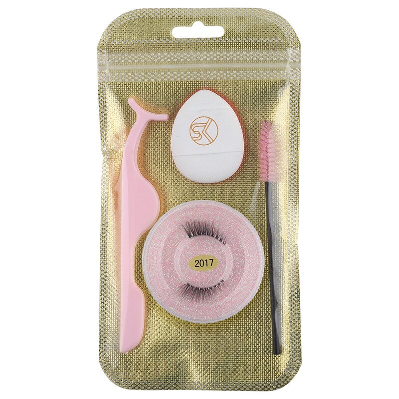 False Eyelashes Set Manufacturer - 4 in 1 Natural 3D Mink with Tweezers & Sponge