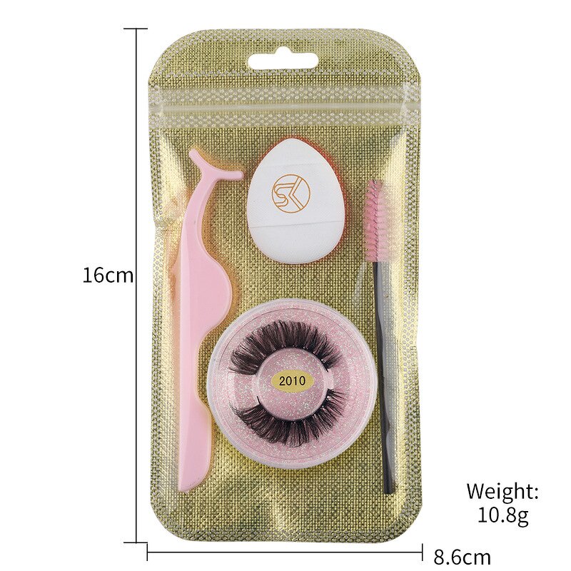 False Eyelashes Set Manufacturer - 4 in 1 Natural 3D Mink with Tweezers & Sponge