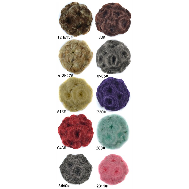 Chignon Hair Bun Manufacturer - Synthetic High Temperature Fiber Nine Flowers 17 Colors