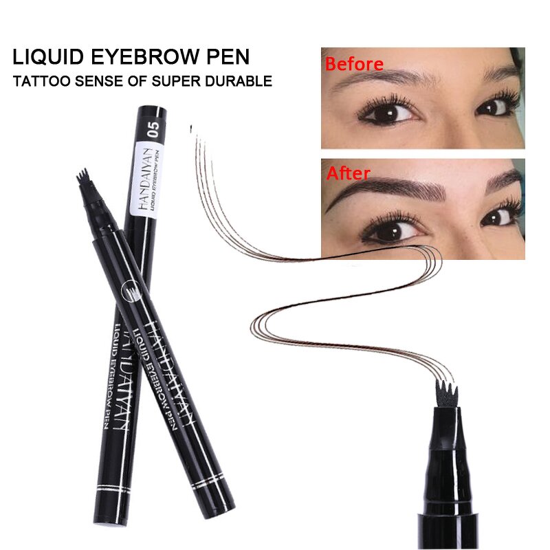 Eyebrow Tattoo Pencil Manufacturer - HANDAIYAN 4 Head Fork Waterproof Henna