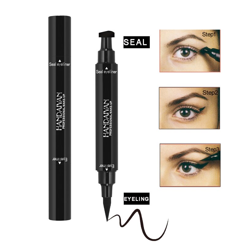 Eyeliner Manufacturer - HANDAIYAN Double-end Triangle Stamp Waterproof 2-in-1