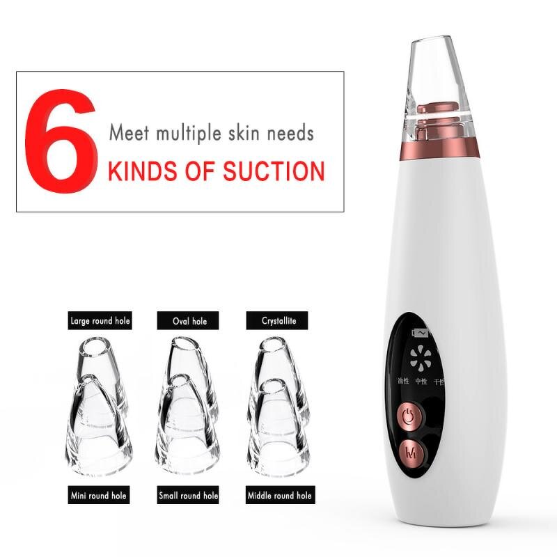 Blackhead Remover Manufacturer - 6 in 1 Electric Vacuum Suction with 6 Suckers