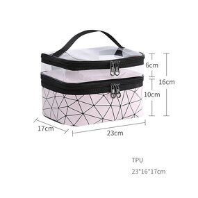 Cosmetic Bag Manufacturer - Multifunction Double Transparent Big Capacity Travel Makeup