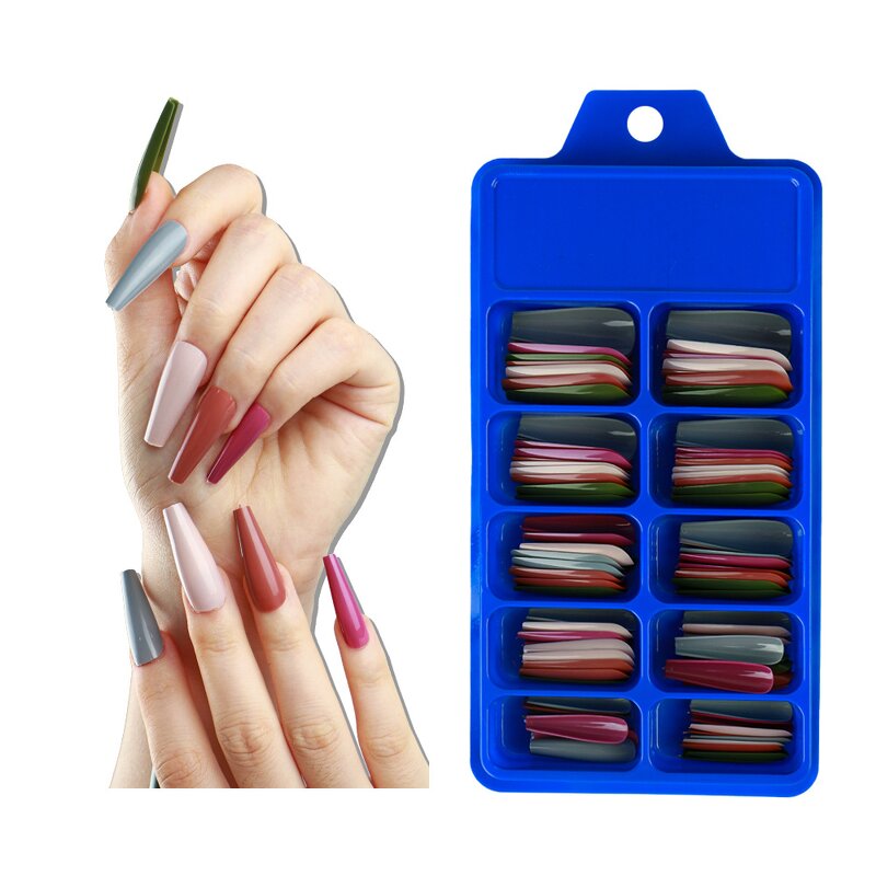 False Nails Manufacturer - 100pcs Nude Light Color Matte Ballerina Press on Tips