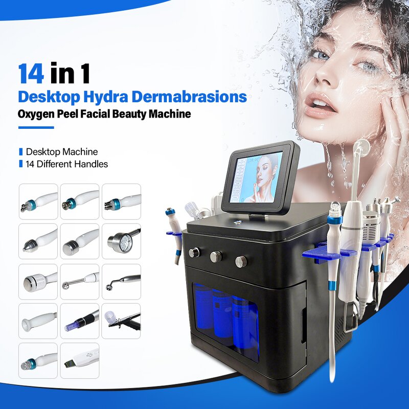 14 in 1 Hydra Facial Machine - Portable Skin Scrubber H2O2 Bubble Beauty Device