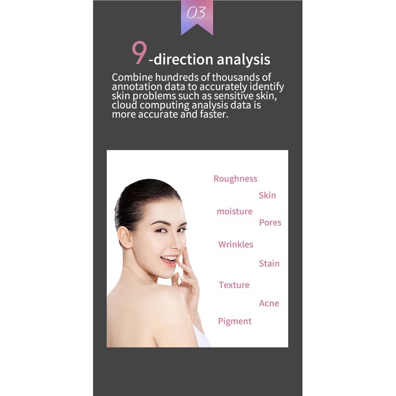 3D Skin Analyzer - 2024 Black Intelligence 5 Lights Scanner Report Device