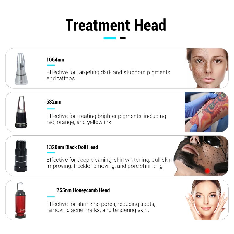 Picosecond Laser Tattoo Removal Machine - Portable 4 Heads Carbon Peel Blackhead Removal EN109C