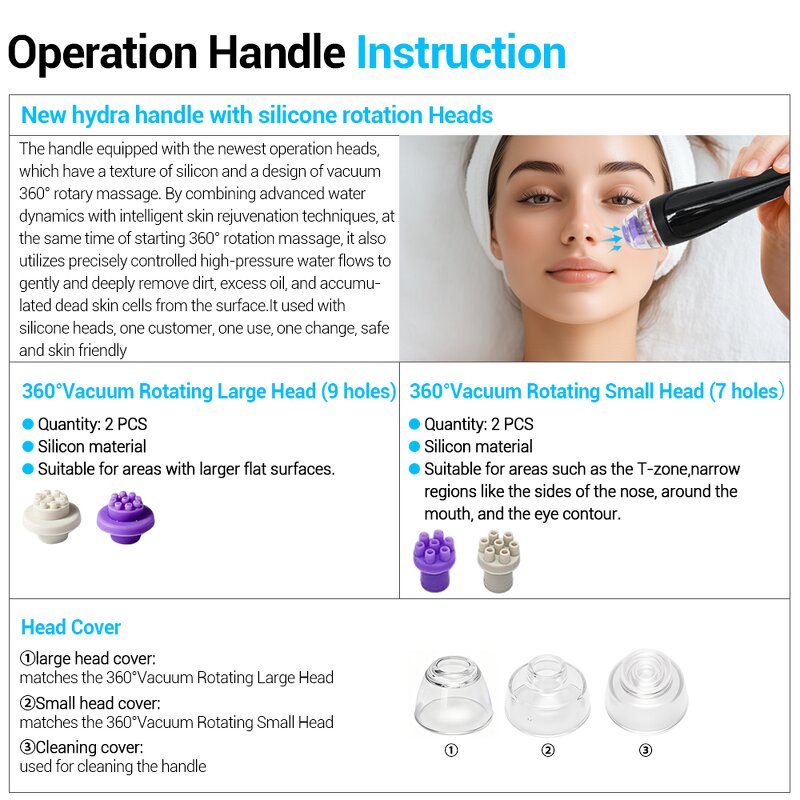 360 Spiral Vacuum Machine - 2025 Advanced Blackhead Removal Hydra Oxygen Facial