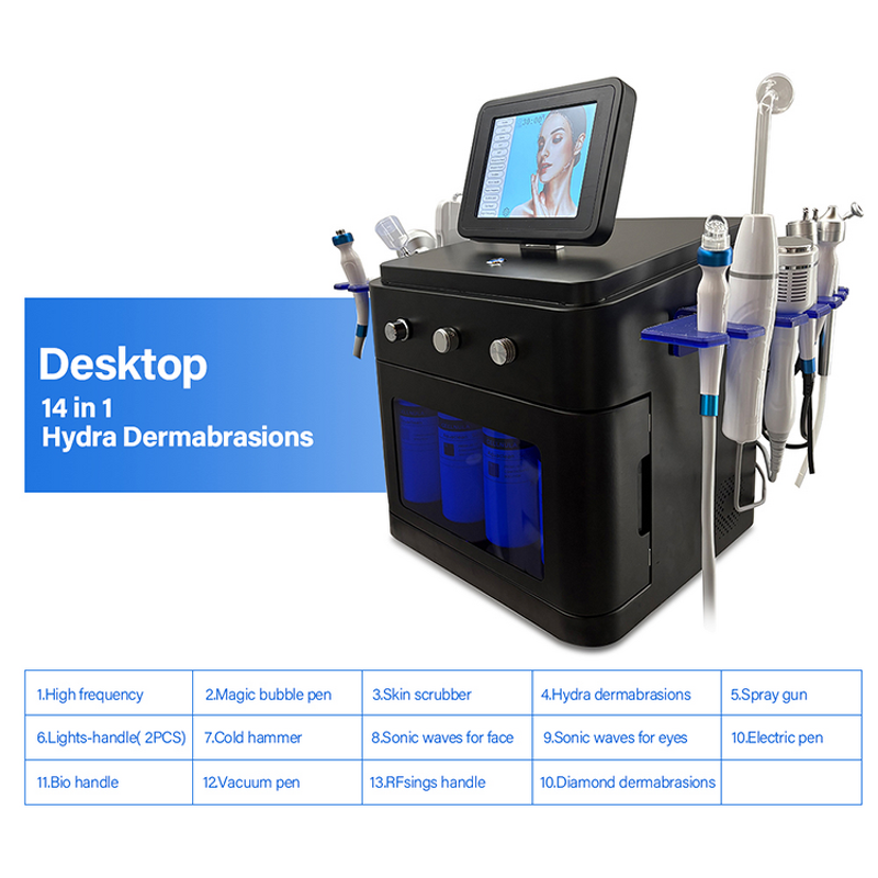 14 in 1 Hydra Facial Machine - Portable Skin Scrubber H2O2 Bubble Beauty Device