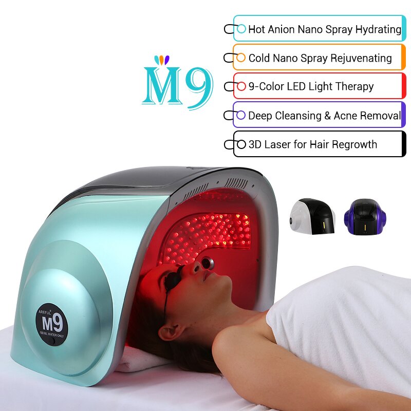 9 Color LED PDT Machine - Professional UV Light Face Light Therapy for Salon