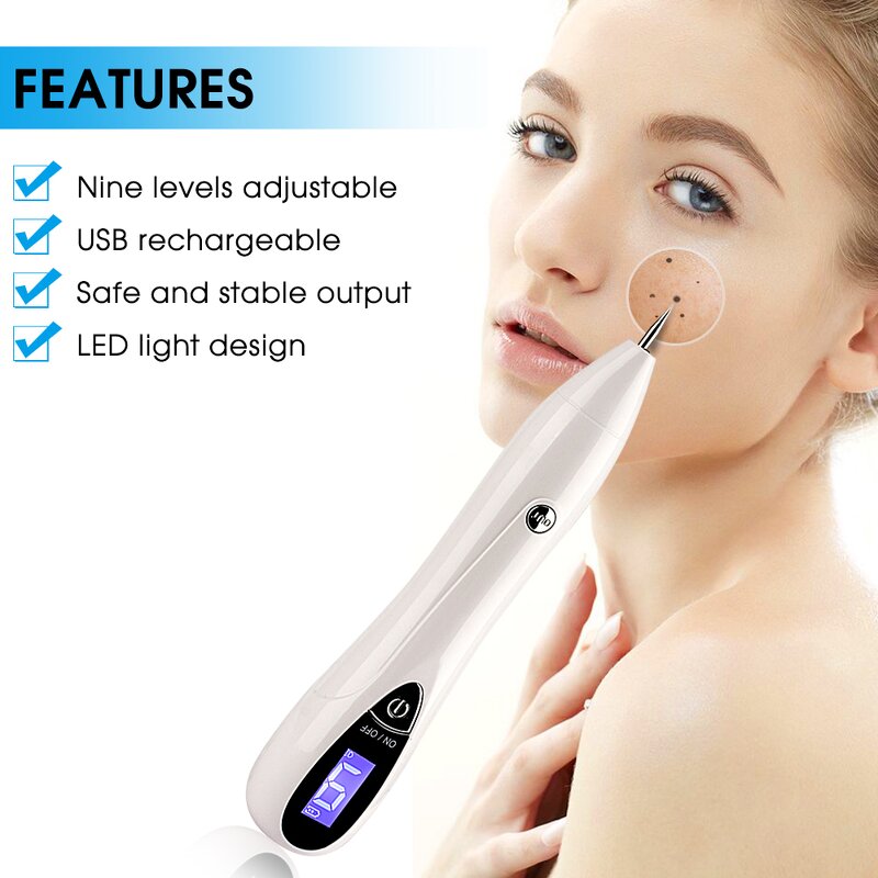 Portable Plasma Pen - Professional Freckles Mole Spot Remove with Led Light