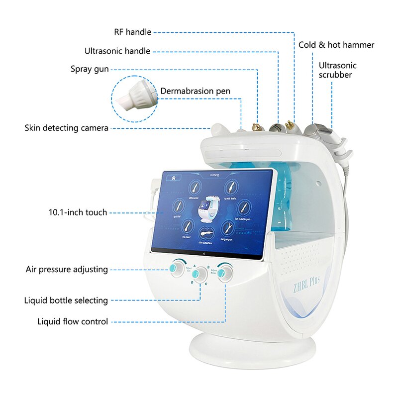 Ice Blue Hydra Machine - Smart Microdermabrasion with Skin Analysis Beauty Device