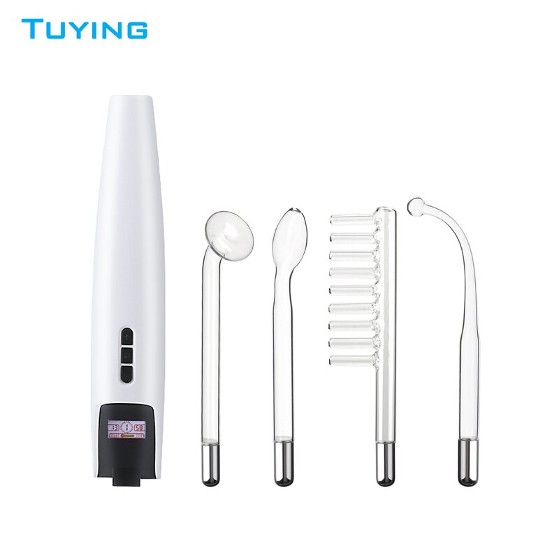 High Frequency Therapy Wand - Handheld Red Ozone Skin Care Facial Massage Device