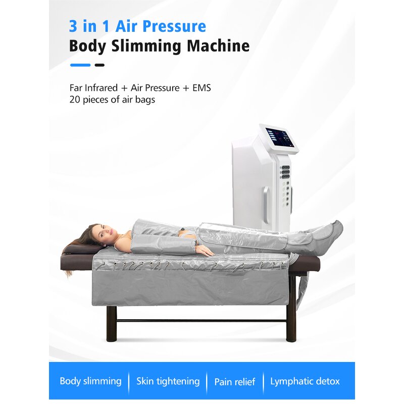 3 in 1 Pressotherapy Machine - Professional EMS Muscle Stimulator Lymphatic Drainage
