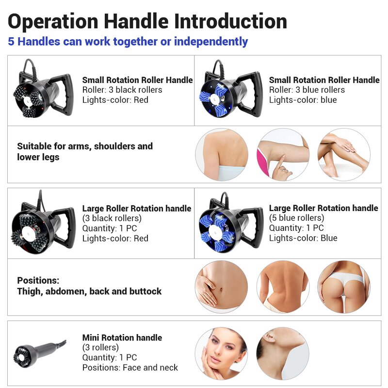 5 in 1 Roller Slimming Machine - Newest Technology Russia 360° Rotation Muscle Relax