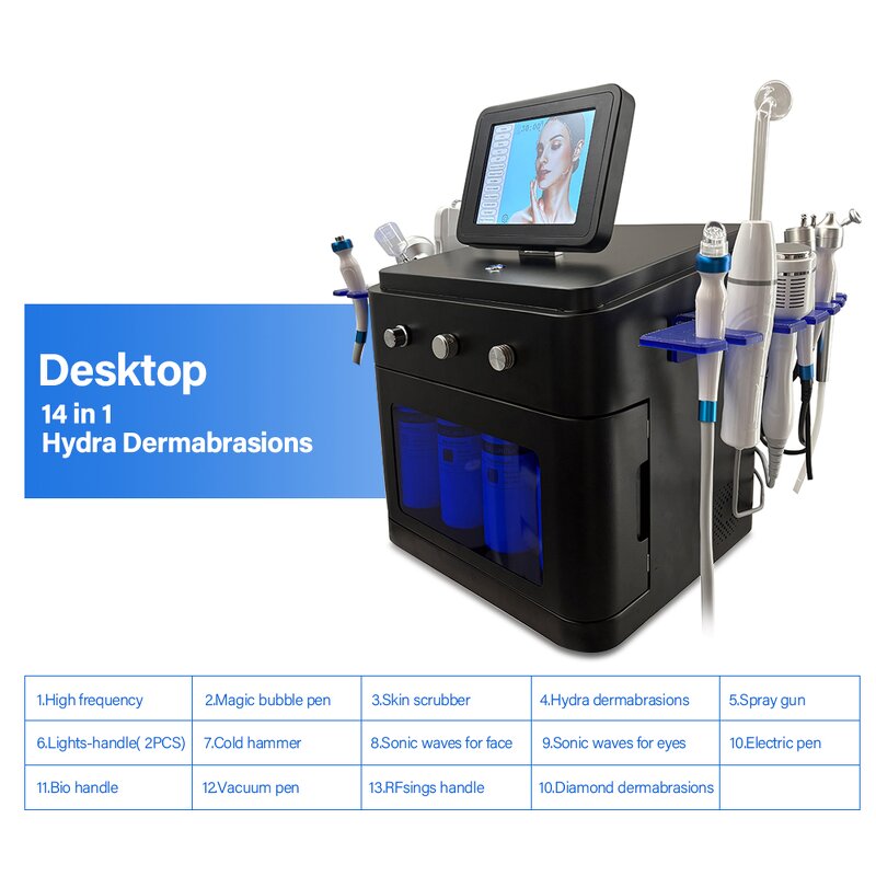 14 in 1 Hydra Facial Machine - Newest Portable H2O2 Bubble Blackhead Removal