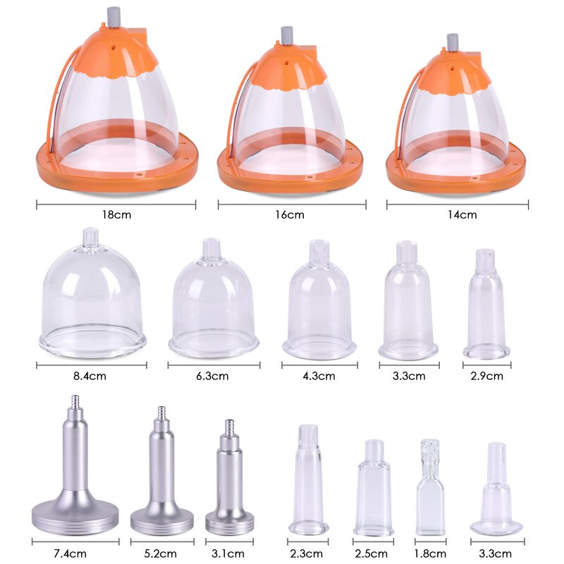 Breast Enhancement Device - Red Led Micro-current Vacuum Butt Lift 24 Pcs Cups