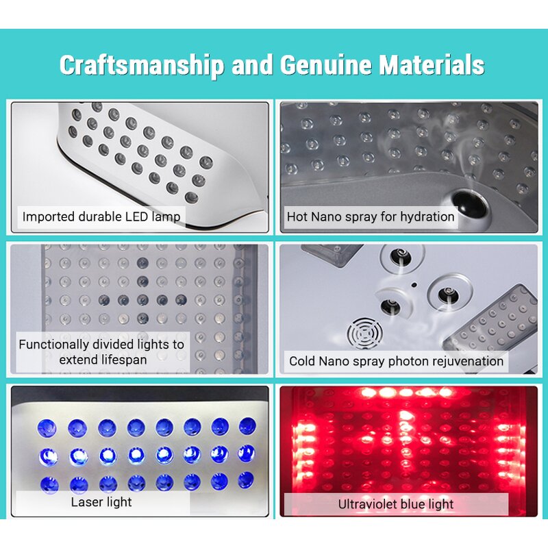 9-Color LED Light Therapy - UV NIR Lamp Hot Cold Nano Spray M9 Facial Machine