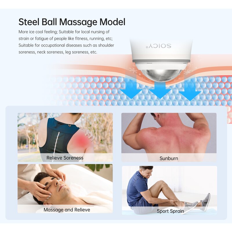 Stainless Steel Ice Roller - Soicy S50 Ice Ball Cube Eye Facial Skin Care Massager