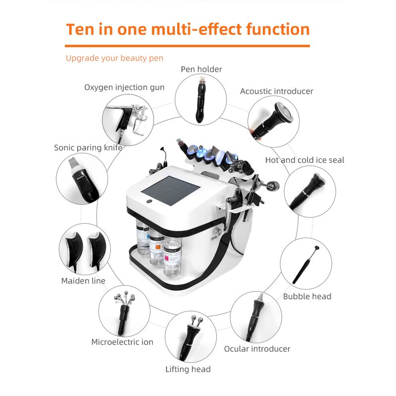 10in1 Hydro Dermabrasion Machine - Portable Blackhead Remover Deep Face Cleansing