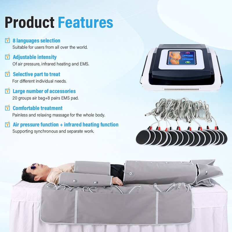 Pressotherapy Suit Machine - 3 in 1 Legs Muscle Stimulator Massager Device