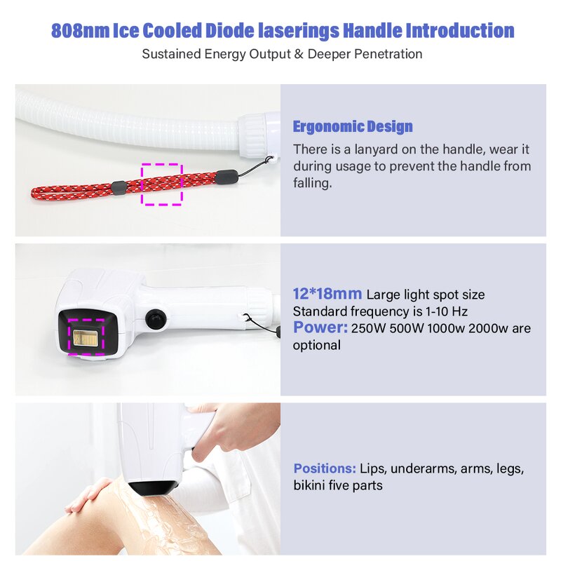 Diode Laser Hair Removal Machine - 8 Languages Portable Ice Cooled Device