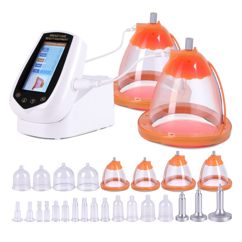 Breast Enhancement Device - Red Led Micro-current Vacuum Butt Lift 24 Pcs Cups