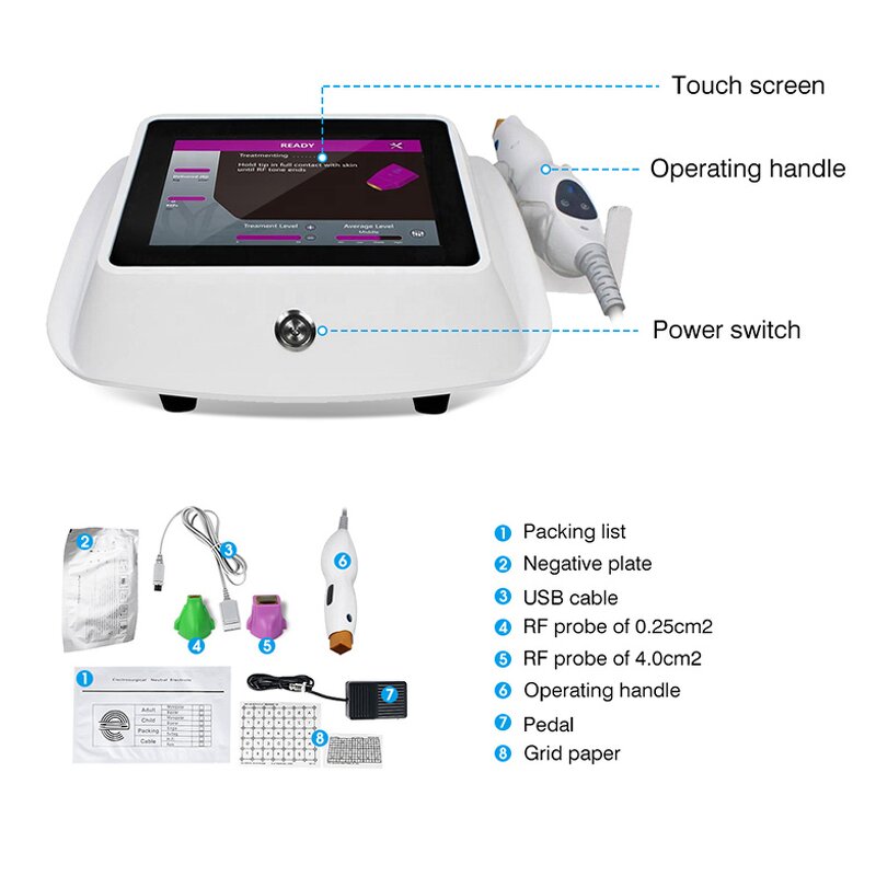 RF Facial Machine - USB Cable Acne Tightening Thermal Face Neck Eye Lifting