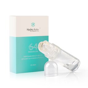 Gold Hydra Roller - Safe 64 Pin 0.25/0.5/1mm Skin Tightening Glass Bottle