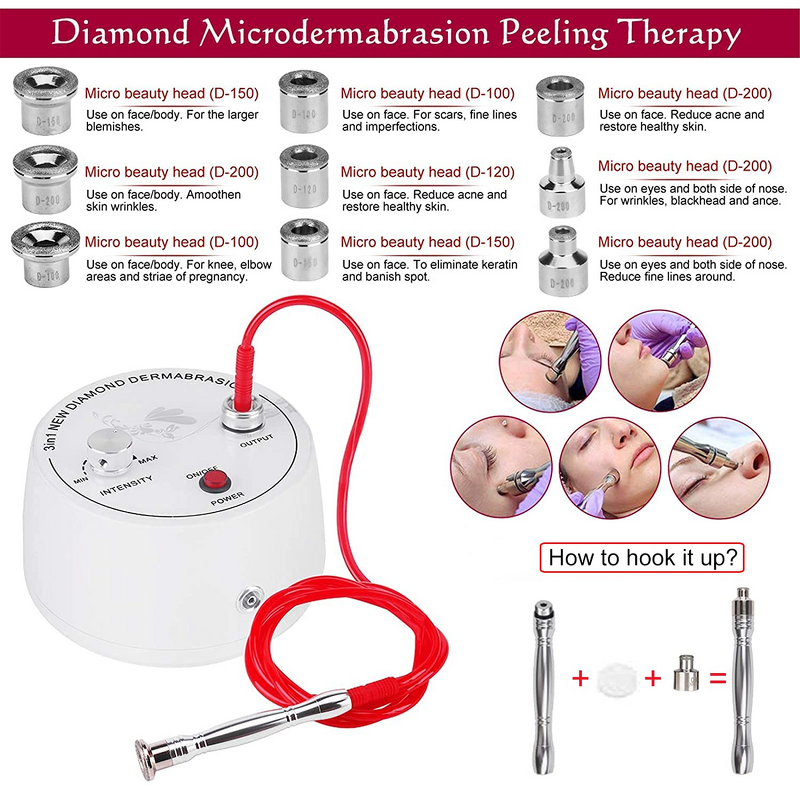 2 in 1 Dermabrasion Machine - Portable Skin Rejuvenation Acne Removal Deep Clearing