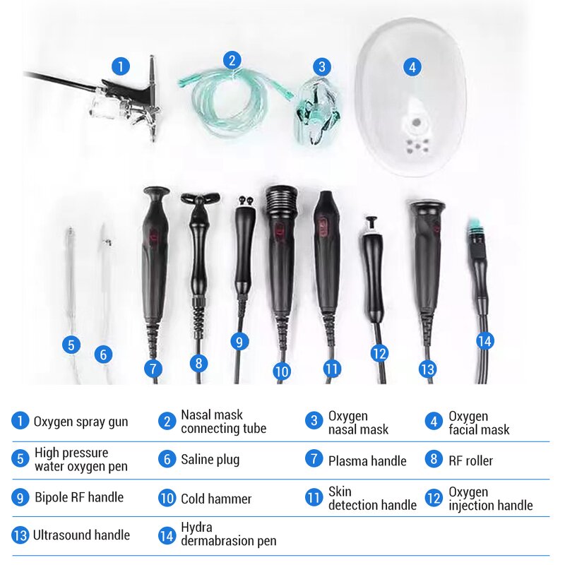 12 in 1 Hydrodermabrasion - PDT Led Light Aqua Peel Skin Rejuvenation Machine