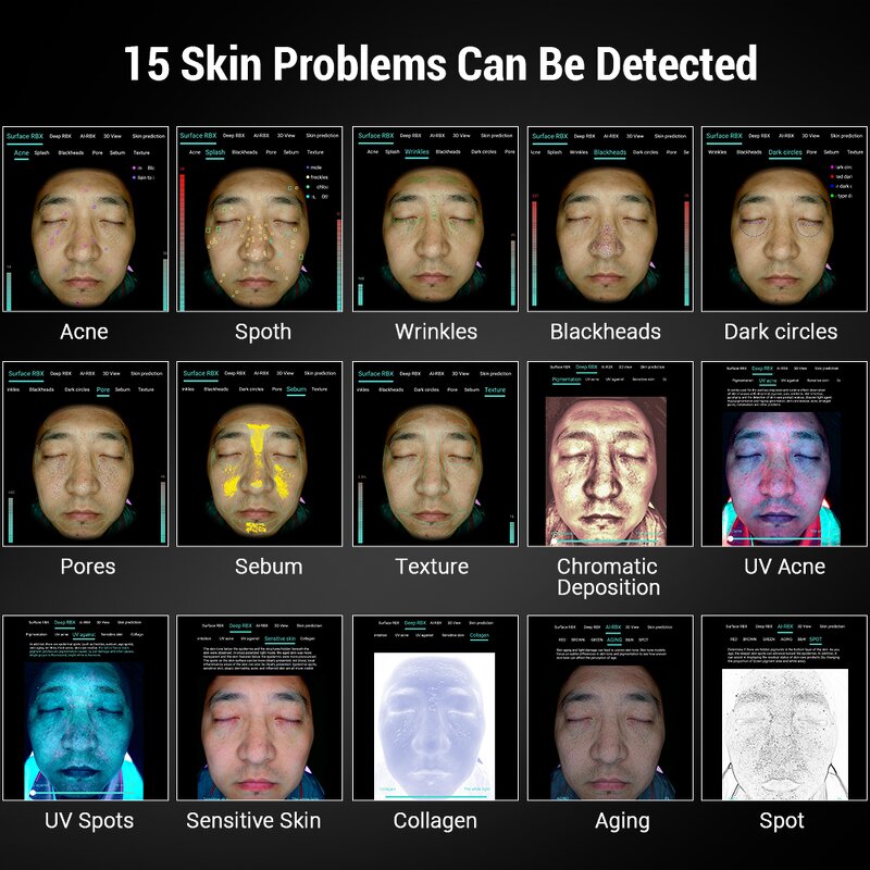 AI Facial Skin Analyzer - 2025 New Tech Portable 18 Languages Large Touch Screen