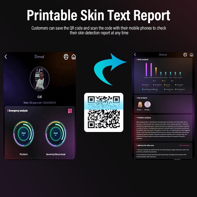 3D Facial AI Scanner - 2024 New Design Portable Home Use Skin Problem Analyzer JC065