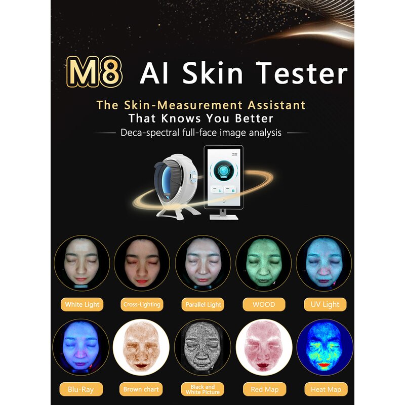 M8 AI Visia Skin Analyzer - Wholesale Price 18 Languages 2025 Facial Analysis Machine