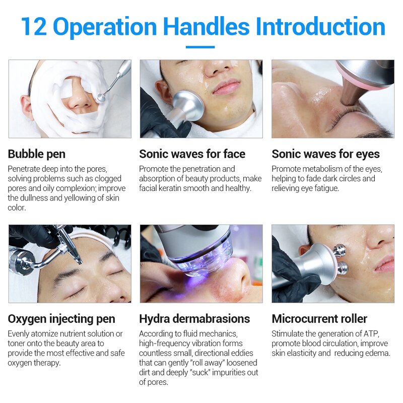 12 in 1 Hydra Machine - New Tech Vertical Vortex 360 Rotation Blackhead Remover