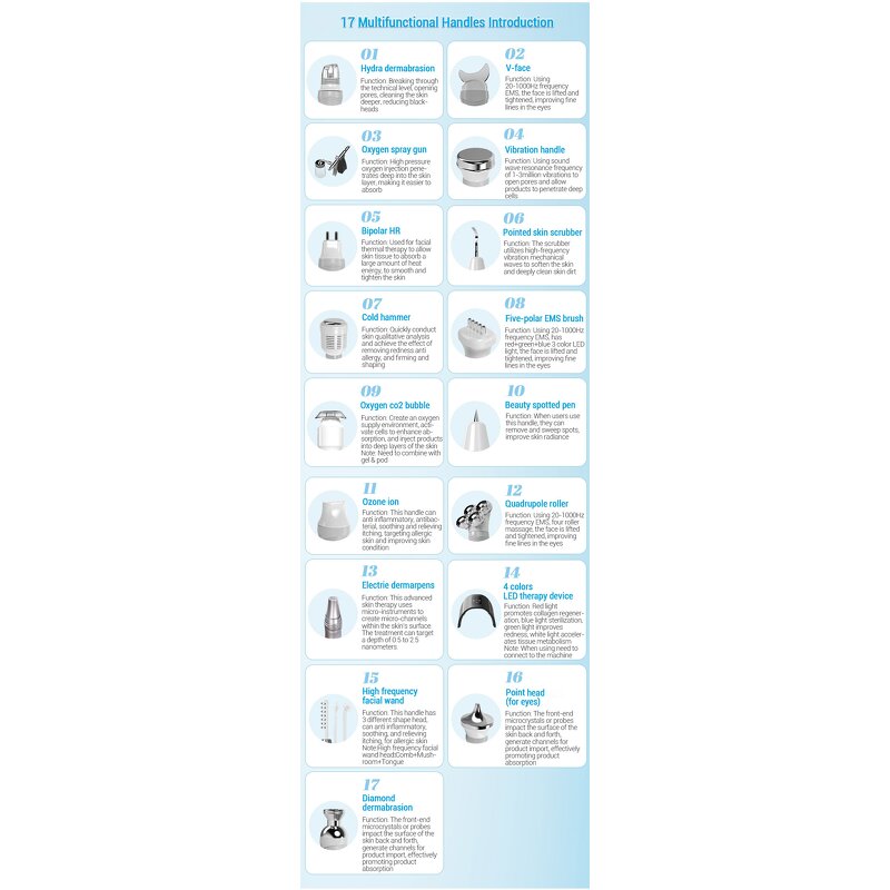 17in1/8in1 Hydro Machine - Promotion 2024z Dry&Wet Dermabrasion CO2 Bubble LED