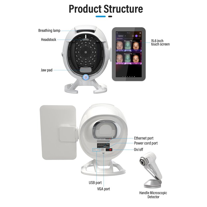 3D Visia Skin Analyzer - 2024 Portable AI Face Scanner Tester Analysis Machine