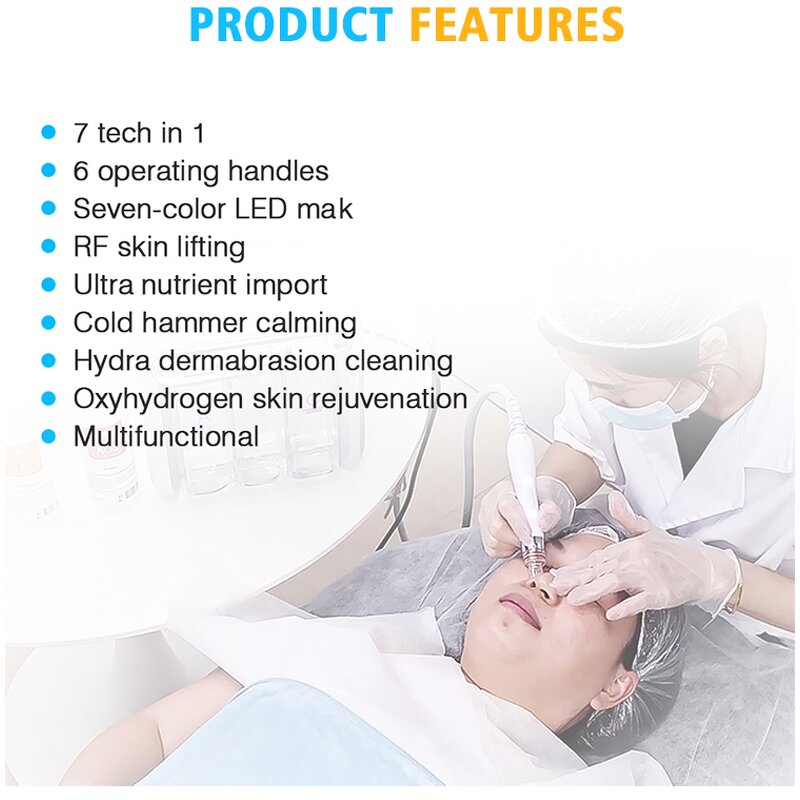 Hydro Dermabrasion Machine - Portable Water Hydra RF Aqua Skin Scrubber Blackhead Removal