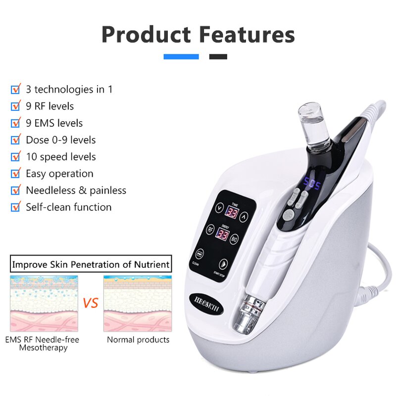 Mesogun Device - Injection Nano EMS RF Needle-free Mesotherapy Pressure Machine