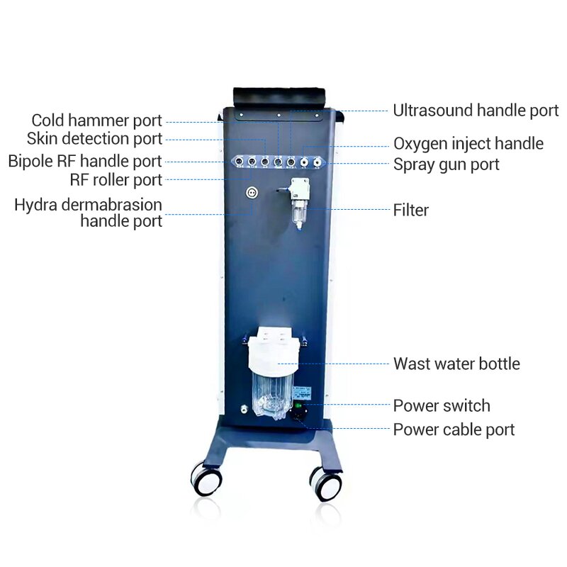 13 in 1 Hydra Machine - Facial Spa H2O2 Bubble with Skin Analyzer Led Lamp