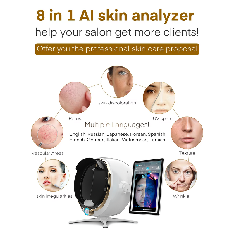 AI Skin Analyzer - Hot Sale Pigmentation Test Skin Care Facial Scanner
