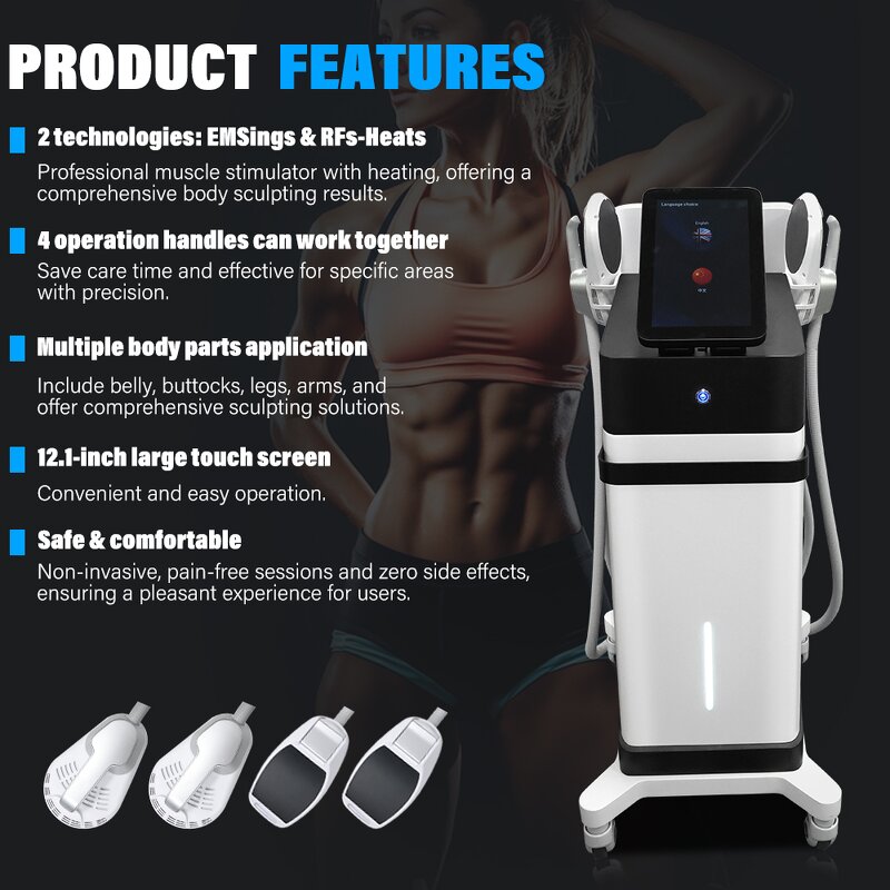 4 in 1 Muscle Stimulator - Professional Body Sculpting Massage 4 Handles Device