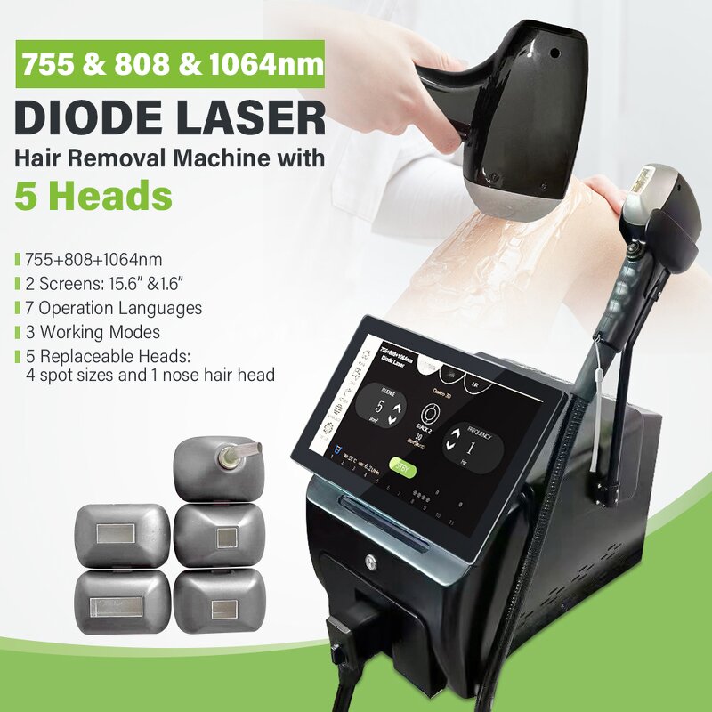 Diode Laser Hair Removal Machine - Professional 755&1064&808nm Ice Painless Device