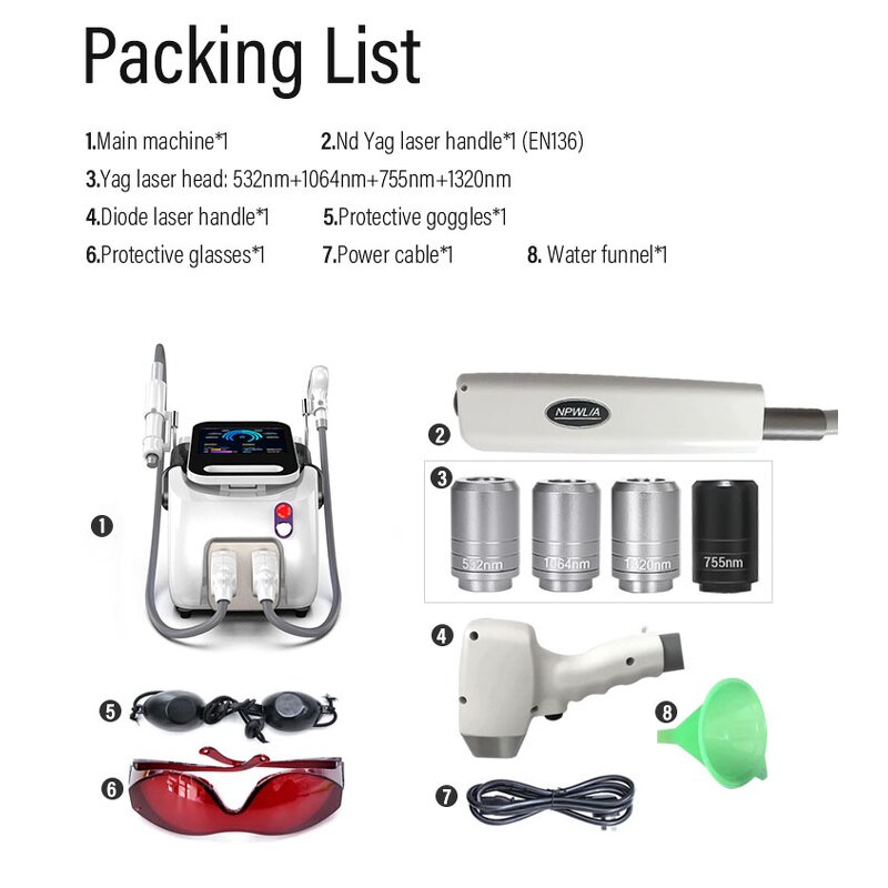 2 in 1 Pico Laser Machine - 2024 New Portable 808nm 1064nm 755nm Hair Removal